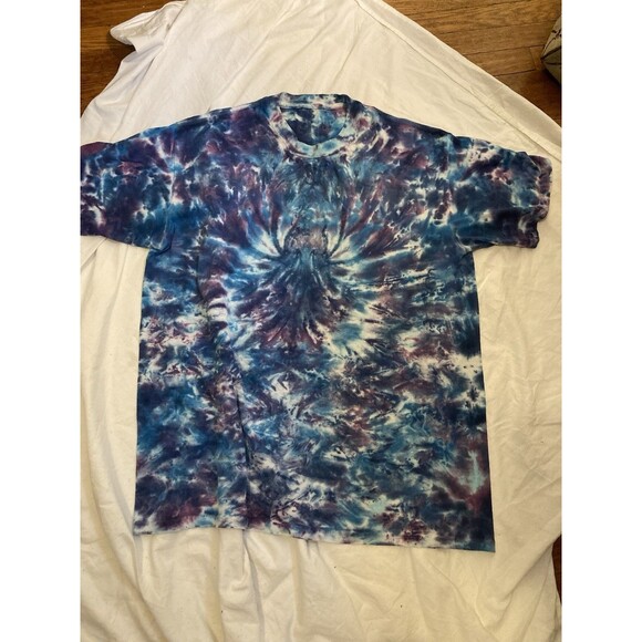 Fluid Blue Other - Tye Dye T Shirt Size Large Hand Tye Dyed Blue Swirl Hippy Festival psychedelic